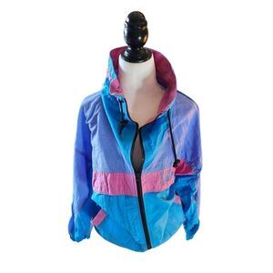 80s Pastel Ski Windbreaker Kway 1/4 Zip Jacket Hiking